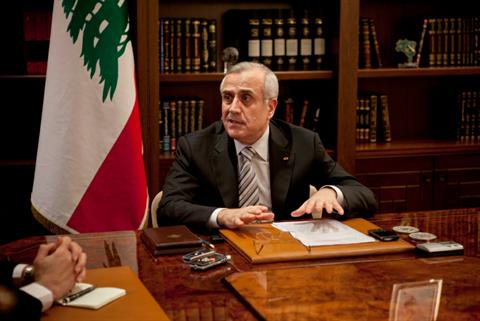 President Michel Sleiman speaks during an interview with The Daily Star at the Presidential Palace in Baabda, Lebanon, Wednesday, March 14, 2012.