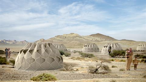 Powered by solar energy, the tents can be opened to keep occupants cool in summer.