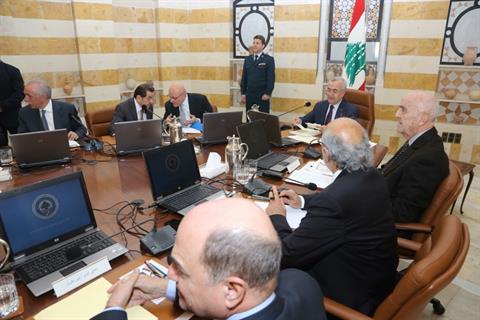 President Michel Sleiman chairs Wednesday's Cabinet session at Baabda Palace. (The Daily Star/Dalati&Nohra,HO)