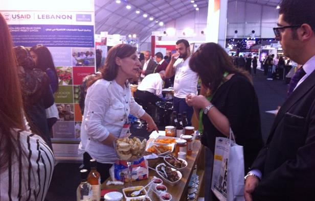 Tasty samples of apricot and strawberry jams were presented by farming cooperatives from Lebanon's rural regions. (Image courtesy of Cynthia Daher)