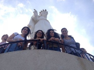 Back to Roots 2014 participants visit Our Lady of Lebanon Harissa. Photo courtesy Back to Roots.