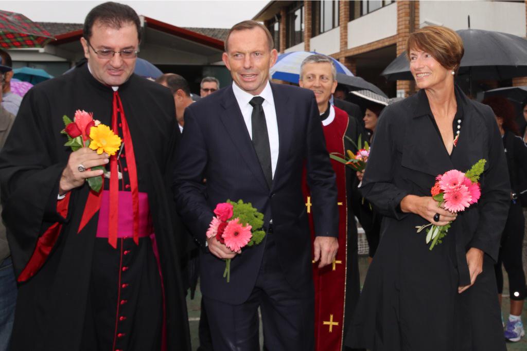 "It was an (honor) for Margie and I to attend Bishop Tarabay's Good Friday Liturgy in Punchbowl this morning," said the Australian prime minister. (Tony Abbott Twitter)