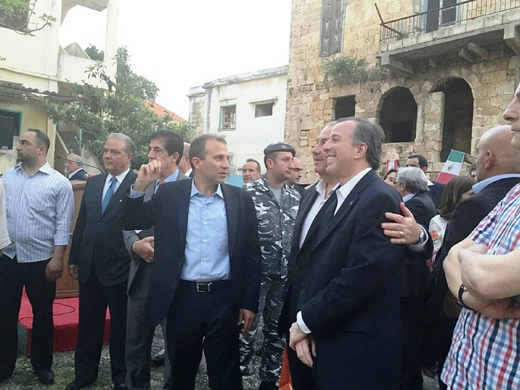 Lebanese Foreign Minister and his Mexican counterpart José Antonio Meade Kuribrena launch the "Lebanese-Mexican House" in Batroun to boost the cultural and economic ties between the two countries. Lebanese National News Agency