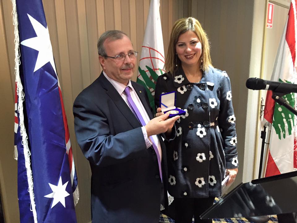 Queen Elizabeth II honored Lebanese-Australian activist Tony Yacoub with the Order of Australia award on June 7, 2015. (Photo: Tony Yacoub Facebook)