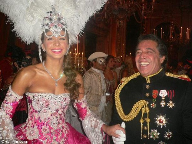 Loujain Adada, Lebanese supermodel and TV presenter, 25, and her billionaire husband Walid Juffali, 60, at their Venetian themed wedding in 2012. (Photo via The Daily Mail)