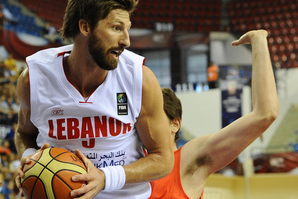 American-Lebanese basketball player Jackson Vroman playing with Lebanon's national team. (File Photo/Getty)