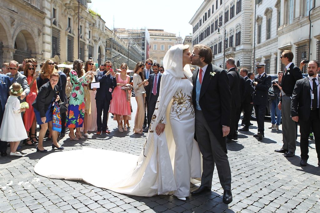 Billionaire oil heir Joseph Getty tied the knot with his Lebanese girlfriend Sabine Ghanem in a lavish ceremony in the heart of Rome. (Xposure Photos)