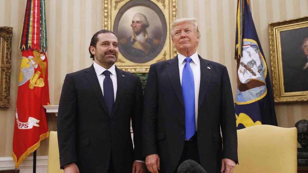 President Donald Trump, Lebanese Prime Minister Saad Hariri meet at the Oval Office in Washington, DC on July 25. (Wire photo)