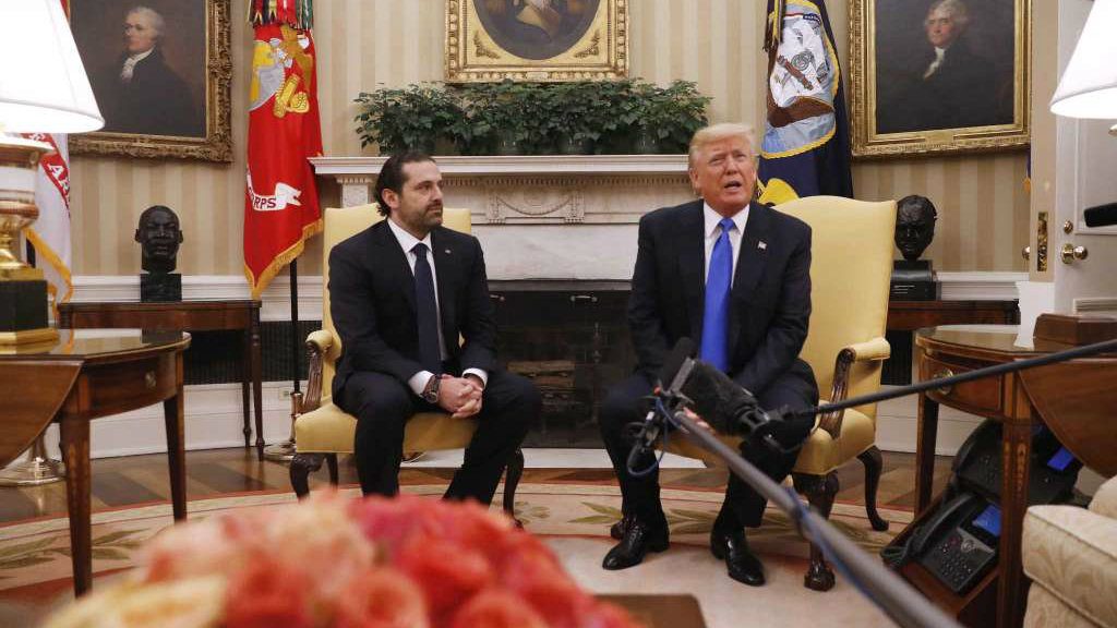President Donald Trump, Lebanese Prime Minister Saad Hariri meet at the Oval Office in Washington, DC on July 25. (Wire photo)