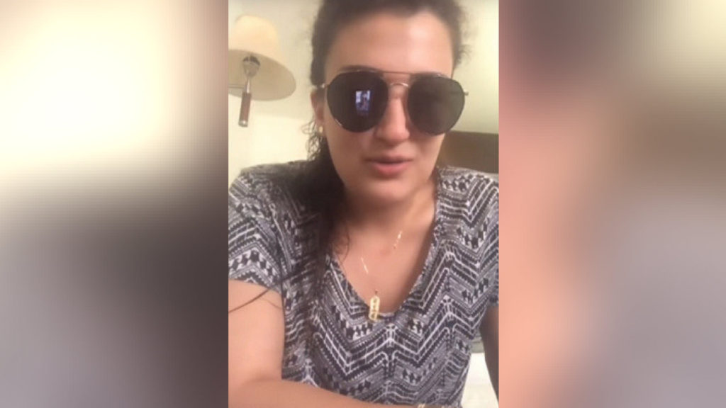 Mona El-Mazboh responds to controversy in a second video posted to her Facebook. (YouTube screenshot)