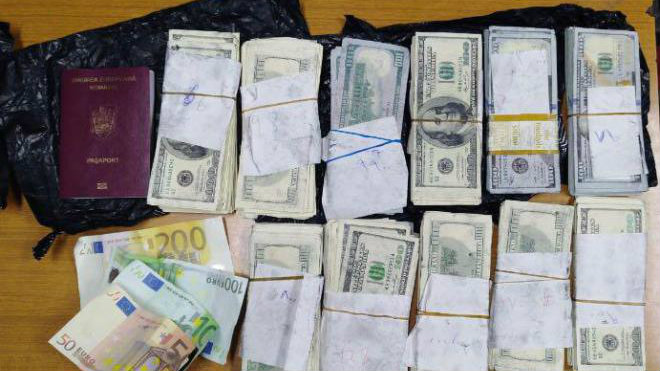 Counterfeit money seized at the Beirut airport. (Lebanese Internal Security Forces)