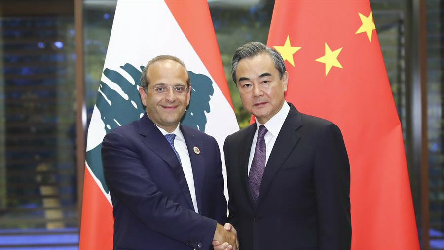 Chinese foreign Minister Wang Yi met with several of his Arab counterparts, including Raed Khoury of Lebanon (Ministry of Foreign Affairs of the People's Republic of China)