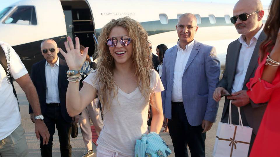 Shakira arrives at the Beirut International Festival. (Chamoun Daher/Cedars International Festival Facebook)