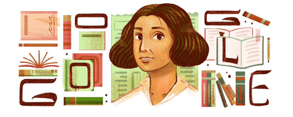 Google Doodle celebrates the life of Lebanese feminist and author Anbara Salam Khalidi. (Google)