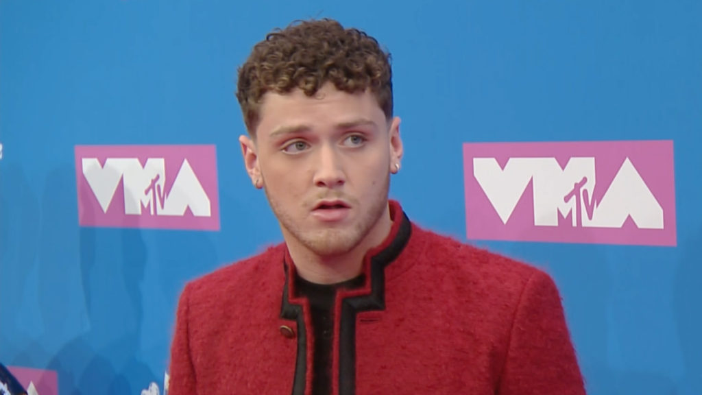 Bazzi arrives on the red carpet during the MTV Video Music Awards at Radio City Music Hall in New York. (MTV Press)
