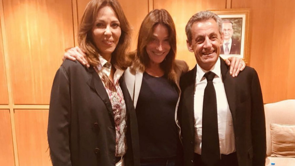 The Beiteddine Art Festival posted a photo on Instagram showing former French President Nicolas Sarkozy attending the concert in Lebanon. (Beiteddine Art Festival)