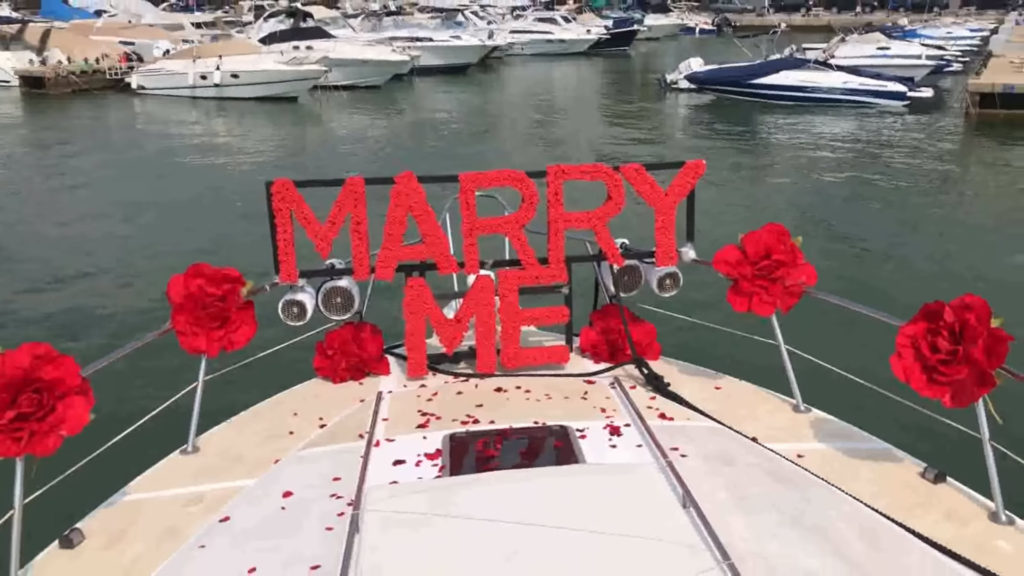 wedding proposal lebanese yacht 1