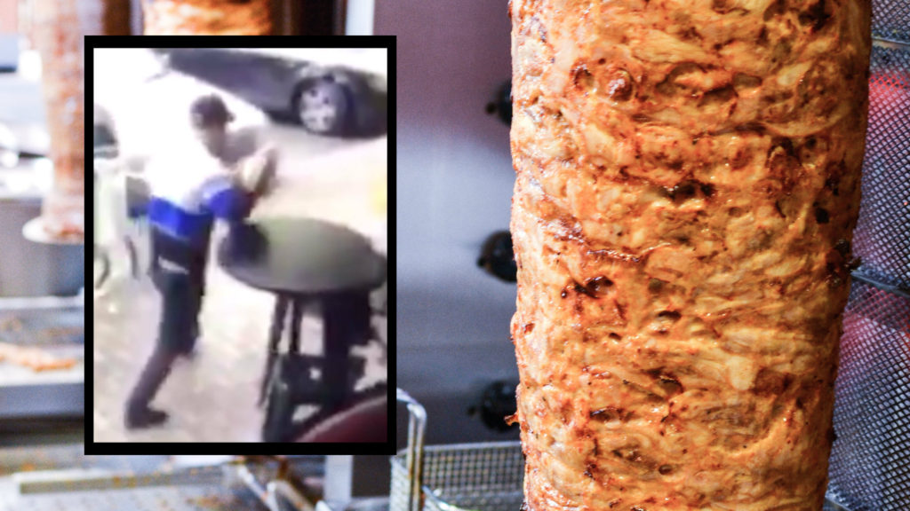 shawarma thief on video